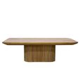 Lausanne Fluted Dining Table - 10 Seater - 230cm - Pedestal - Natural - Teak Wood