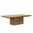 Lausanne Fluted Dining Table - 10 Seater - 230cm - Pedestal - Natural - Teak Wood