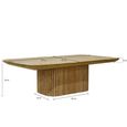 Lausanne Fluted Dining Table - 10 Seater - 230cm - Pedestal - Natural - Teak Wood