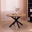 Jesper Dining Table - 130cm - 6 Seater - Round - Star Base - Natural - Mango Wood