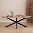 Jesper Dining Table - 210cm - 8 Seater - Oval - Star Base - Natural - Mango Wood