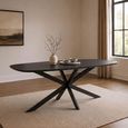 Jesper Dining Table - 210cm - 8 Seater - Star Base - Black - Mango Wood
