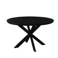 Jesper Dining Table - 120cm - 6 Seater - Round - Star Base - Black - Mango Wood
