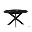Jesper Dining Table - 120cm - 6 Seater - Round - Star Base - Black - Mango Wood