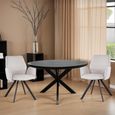Jesper Dining Table - 130cm - 6 Seater - Round - Star Base - Black - Mango Wood