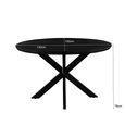 Jesper Dining Table - 130cm - 6 Seater - Round - Star Base - Black - Mango Wood