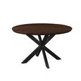 Jesper Dining Table - 130cm - 6 Seater - Round - Star Base - Chestnut - Mango Wood