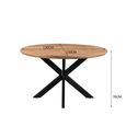 Jesper Dining Table - 130cm - 6 Seater - Round - Star Base - Natural - Mango Wood