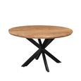 Jesper Dining Table - 140cm - 8 Seater - Round - Star Base - Natural - Mango Wood