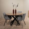 Jesper Dining Table - 140cm - 8 Seater - Round - Star Base - Natural - Mango Wood