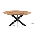 Jesper Dining Table - 140cm - 8 Seater - Round - Star Base - Natural - Mango Wood