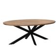 Jesper Dining Table - 160cm - 6 Seater - Oval - Star Base - Natural - Mango Wood