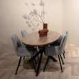 Jesper Dining Table - 160cm - 6 Seater - Oval - Star Base - Natural - Mango Wood