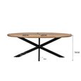 Jesper Dining Table - 160cm - 6 Seater - Oval - Star Base - Natural - Mango Wood