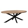 Jesper Dining Table - 180cm - 8 Seater - Oval - Star Base - Natural - Mango Wood