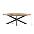 Jesper Dining Table - 180cm - 8 Seater - Oval - Star Base - Natural - Mango Wood