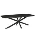 Jesper Dining Table - 180cm - 8 Seater - Star Base - Black - Mango Wood