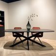 Jesper Dining Table - 180cm - 8 Seater - Star Base - Black - Mango Wood