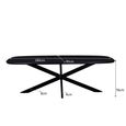 Jesper Dining Table - 180cm - 8 Seater - Star Base - Black - Mango Wood