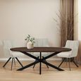 Jesper Dining Table - 210cm - 8 Seater - Oval - Star Base - Chestnut - Mango Wood