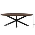 Jesper Dining Table - 210cm - 8 Seater - Oval - Star Base - Chestnut - Mango Wood