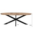 Jesper Dining Table - 210cm - 8 Seater - Oval - Star Base - Natural - Mango Wood