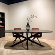 Jesper Dining Table - 210cm - 8 Seater - Star Base - Black - Mango Wood