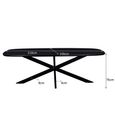 Jesper Dining Table - 210cm - 8 Seater - Star Base - Black - Mango Wood