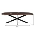 Jesper Dining Table - 230cm - 10 Seater - Star Base - Chestnut - Mango Wood