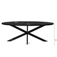 Jesper Dining Table - 240cm - 10 Seater - Oval - Star Base - Black - Mango Wood