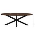Jesper Dining Table - 240cm - 10 Seater - Oval - Star Base - Chestnut - Mango Wood