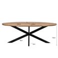 Jesper Dining Table - 240cm - 10 Seater - Oval - Star Base - Natural - Mango Wood