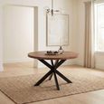 Rocky Dining Table - 120cm - 4 Seater - Round - Star Base - Natural - Mango Wood
