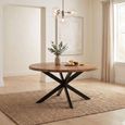 Rocky Dining Table - 130cm - 4 Seater - Round - Star Base - Natural - Mango Wood