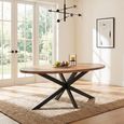 Rocky Dining Table - 210cm - 8 Seater - Oval - Star Base - Natural - Mango Wood