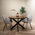 Rocky Dining Table - 130cm - 4 Seater - Round - Star Base - Natural - Mango Wood