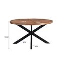 Rocky Dining Table - 130cm - 4 Seater - Round - Star Base - Natural - Mango Wood