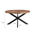 Rocky Dining Table - 140cm - 6 Seater - Round - Star Base - Natural - Mango Wood