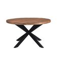 Rocky Dining Table - 150cm - 6-8 Seater - Round - Star Base - Natural - Mango Wood