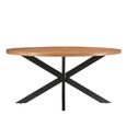 Rocky Dining Table - 160cm - 6 Seater - Oval - Star Base - Natural - Mango Wood