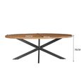 Rocky Dining Table - 160cm - 6 Seater - Oval - Star Base - Natural - Mango Wood