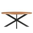 Rocky Dining Table - 180cm - 6-8 Seater - Oval - Star Base - Natural - Mango Wood