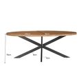 Rocky Dining Table - 180cm - 6-8 Seater - Oval - Star Base - Natural - Mango Wood