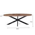 Rocky Dining Table - 210cm - 8 Seater - Oval - Star Base - Natural - Mango Wood