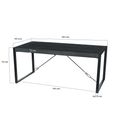 Norris Dining Table - 140cm - 4 Seater - U Legs - Charcoal - Rustic Mango Wood