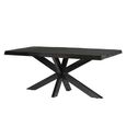 Norris Dining Table - 180cm - 6 Seater - Live Edge - Spider Legs - Charcoal - Rustic Mango Wood