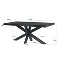 Norris Dining Table - 180cm - 6 Seater - Live Edge - Spider Legs - Charcoal - Rustic Mango Wood