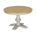 Chateau Dining Table - 120cm - 4 Seater - Round - Pedestal Base - Grey Painted - Pine