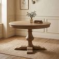 Chateau Dining Table - 120cm - 4 Seater - Round - Pedestal Base - Natural - Rustic Pine
