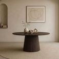 Salvator Fluted Dining Table - 130cm - 4 Seater - Round - Pedestal - Walnut - Mango Wood